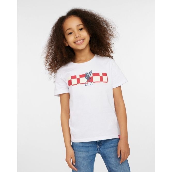Liverpool T-Shirt Flag Check - White Kids-SoccerKits Hub | Buy Soccer Jerseys Online